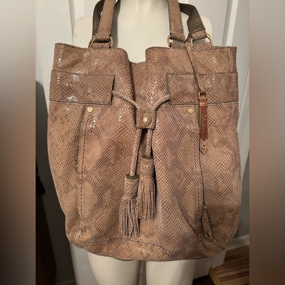 Cole Haan faux snakeskin large bag - Picture 1 of 8